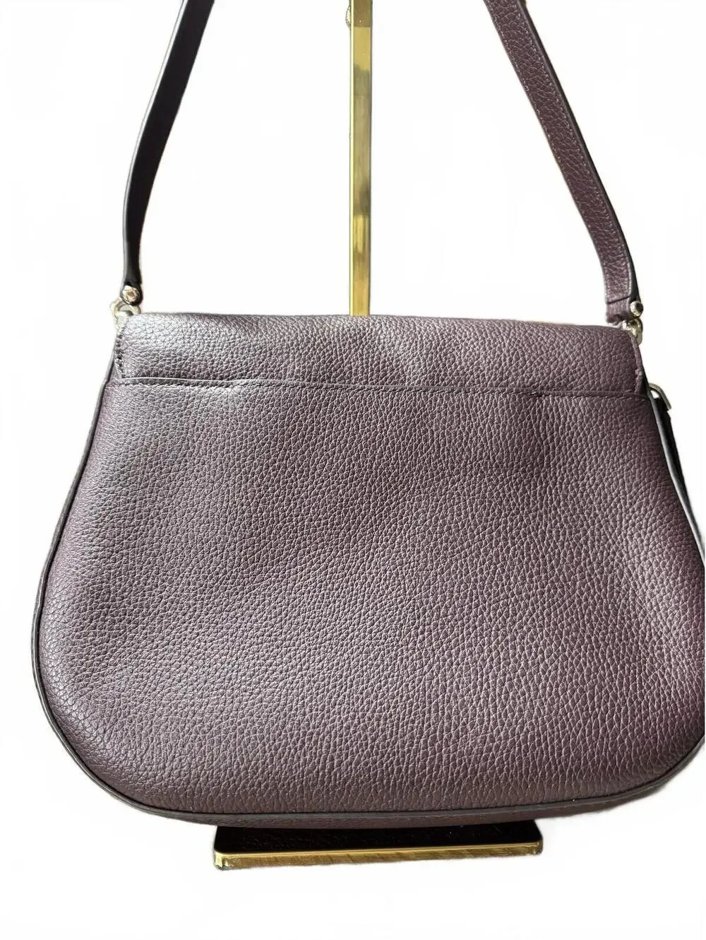 Kate Spade Crossbody Bag with Pink Plaid Pattern and Brown P